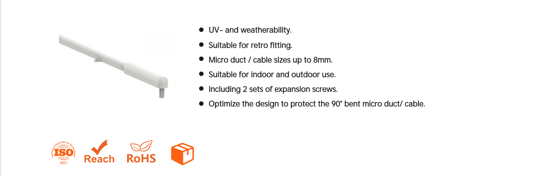 UV- and weatherability With Integrated Sealing Element Above Ground IP65 avec éléments d'étanchéité intégrés