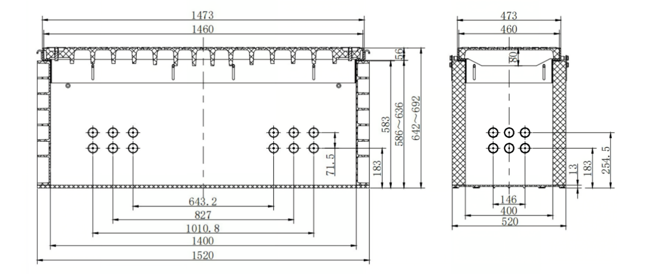 alt Composite Access Chambers Size Taille des chambres d'accès composite Alt