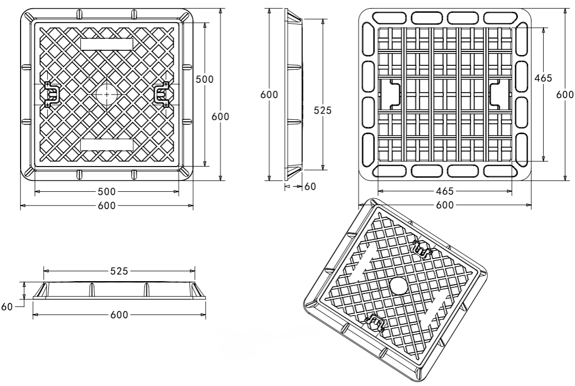 A15 Couverture et cadre de trou d'homme
