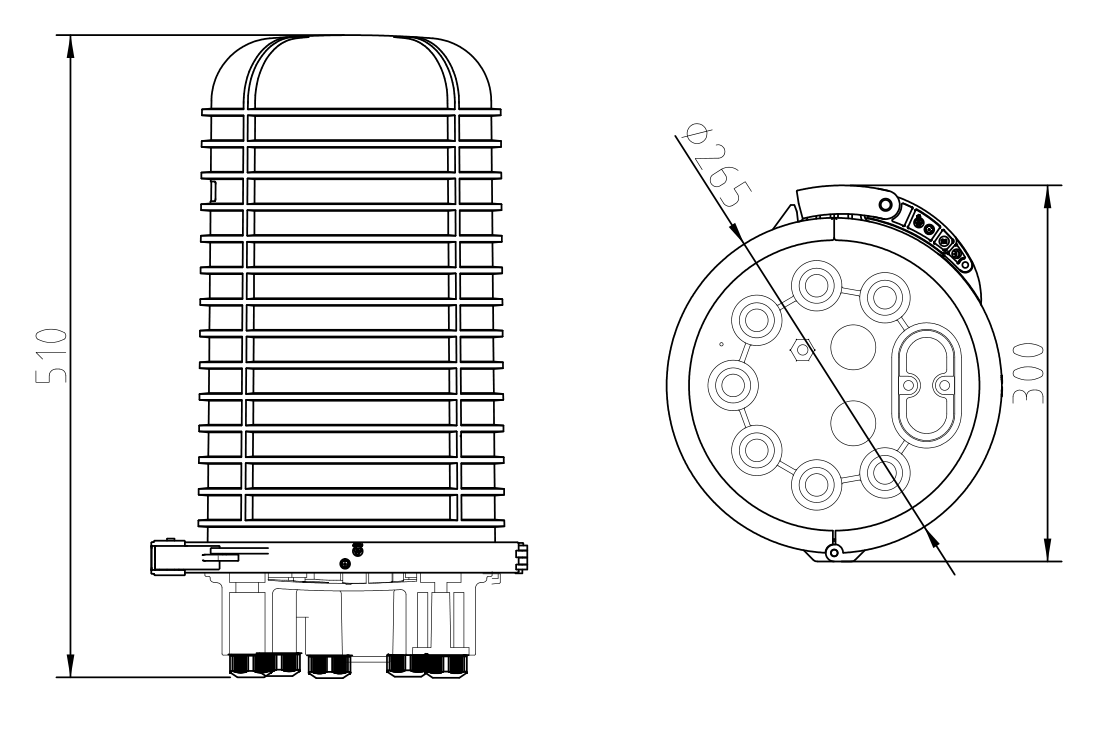 FCST012136 Fiber Optic Splice Closure (6) FCST012136 Fermeture d'épissure de fibre optique (6)