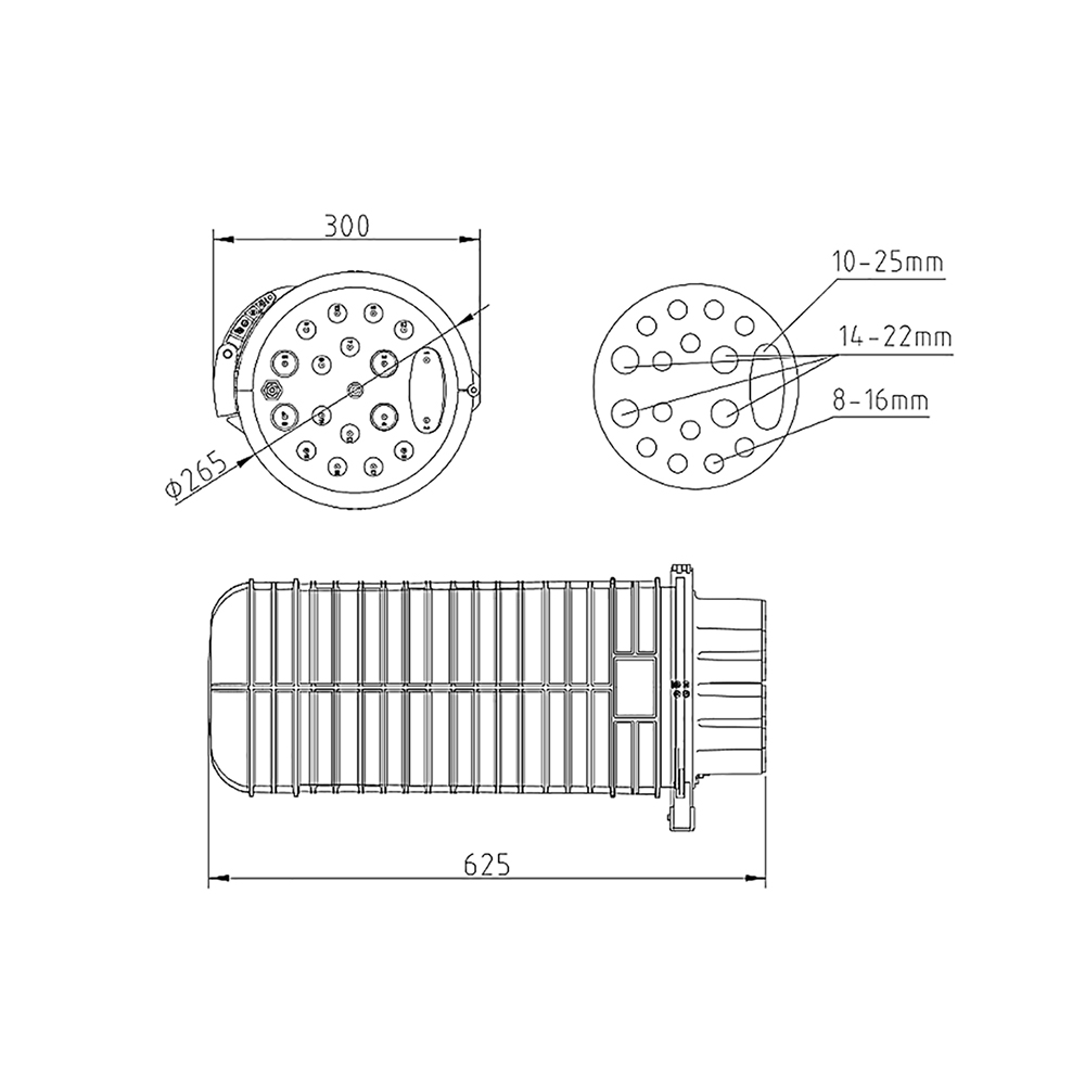 FCST012236 Fiber Optic Splice Closure (3) FCST012236 FIBER OPTIC SPPLICE CLOSURE (3)