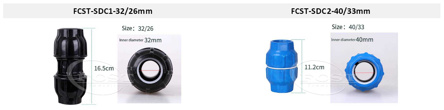 Connecteur de conduit de t&eacute;l&eacute;communications Alt Taille1