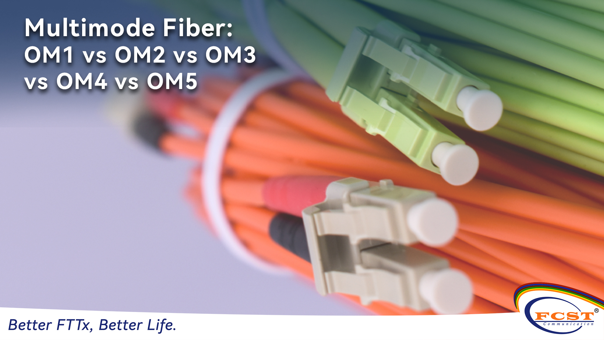 Fibre multimode : OM1 contre OM2 contre OM3 contre OM4 contre OM5