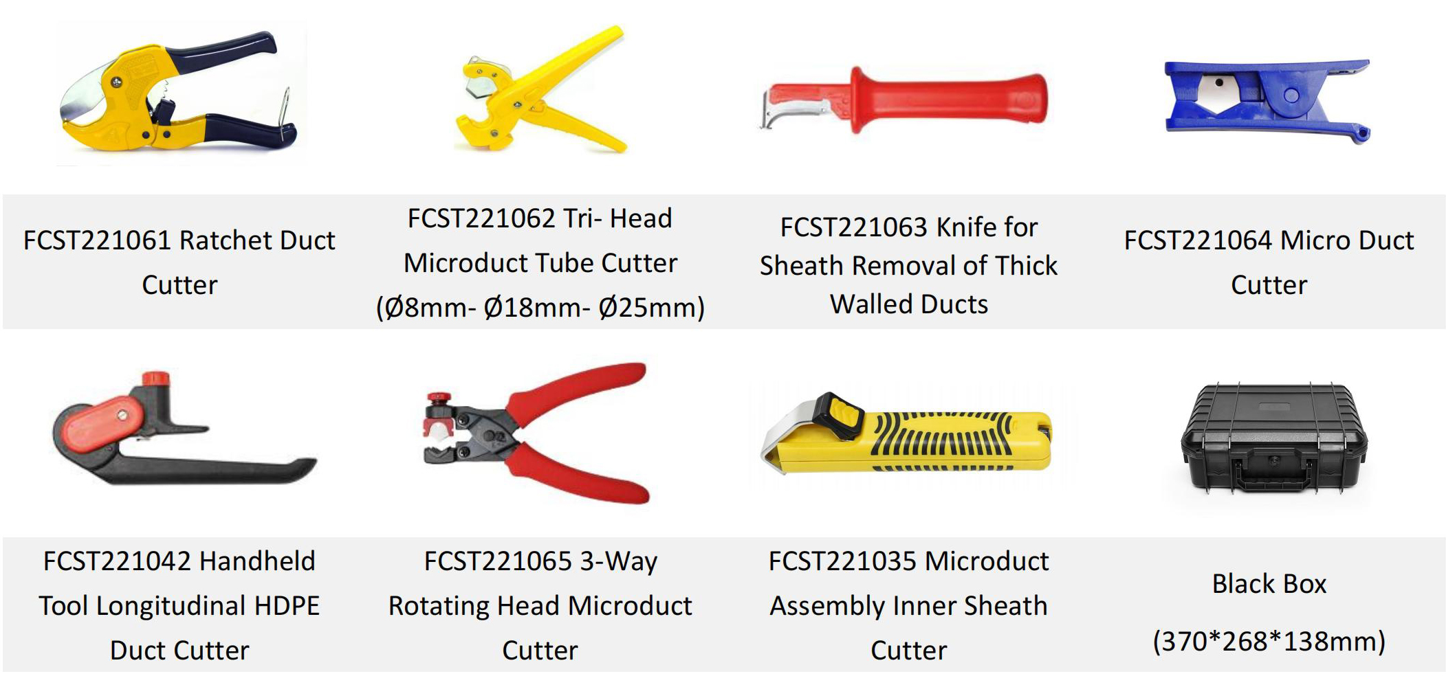 Kit d'outils de d&eacute;coupe de microduct FCST24 (7)