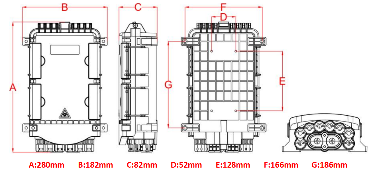Bo&icirc;te de distribution de terminaux en plein air en fibre optique alt pour FTTX (1)