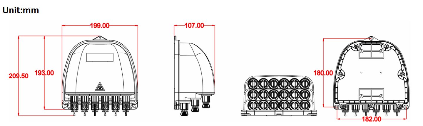 alt taille du produit du bo&icirc;tier ftth pr&eacute;-connect&eacute;