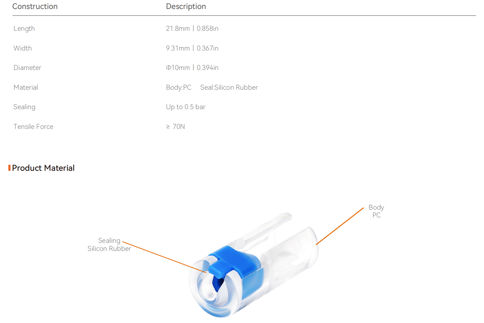 connecteur de bloc de gaz divisible