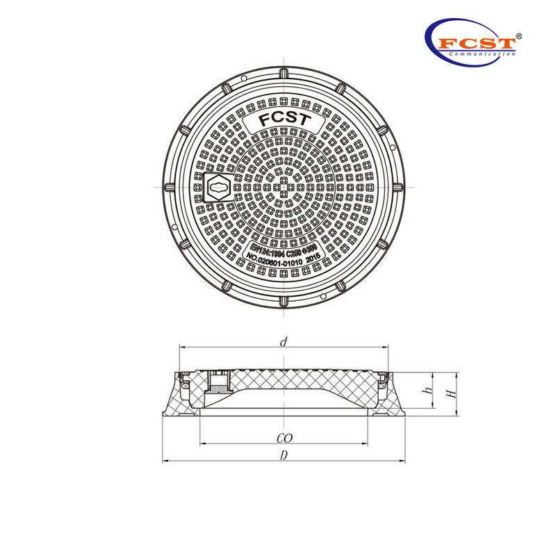 FCST-D400-SMC03 SMC Round Composite Hechole Cover & Cadre dédié à la station-service