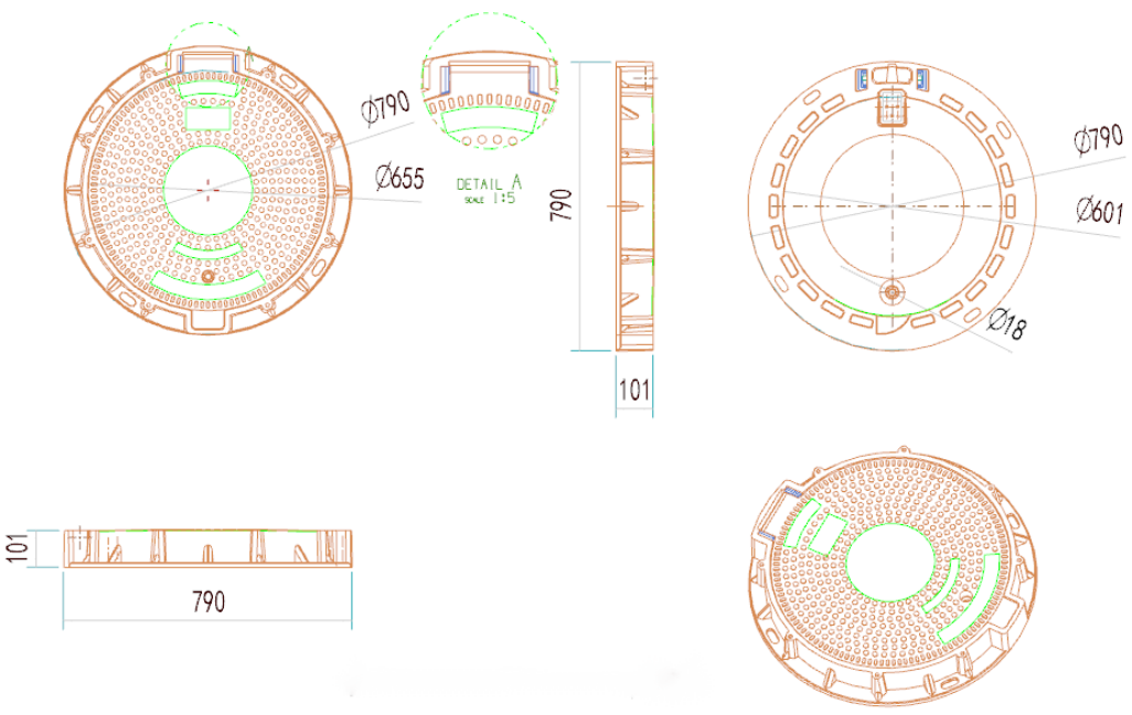 Couvercle de trou d'homme autour du D400
