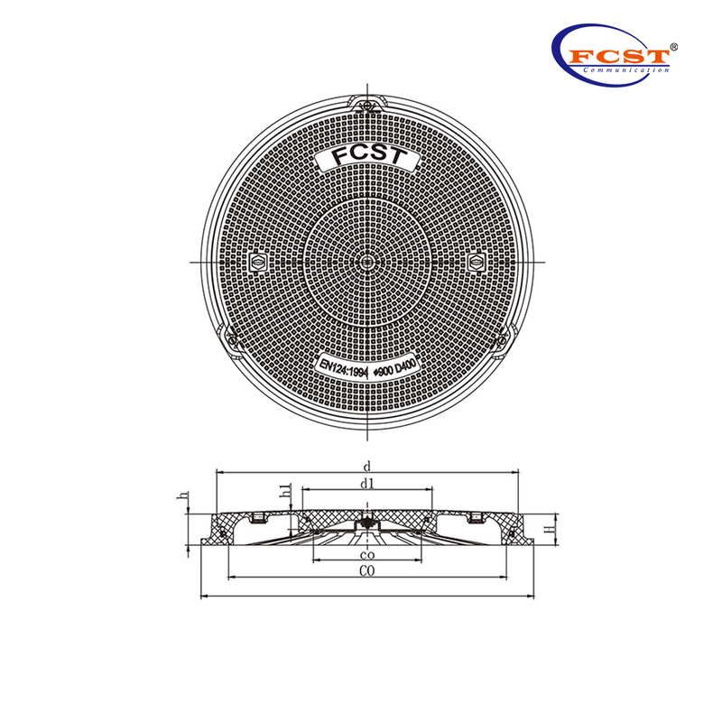 FCST-D400-SMC01 SMC Round Composite Homme Couvre et cadre dédié à la station-service