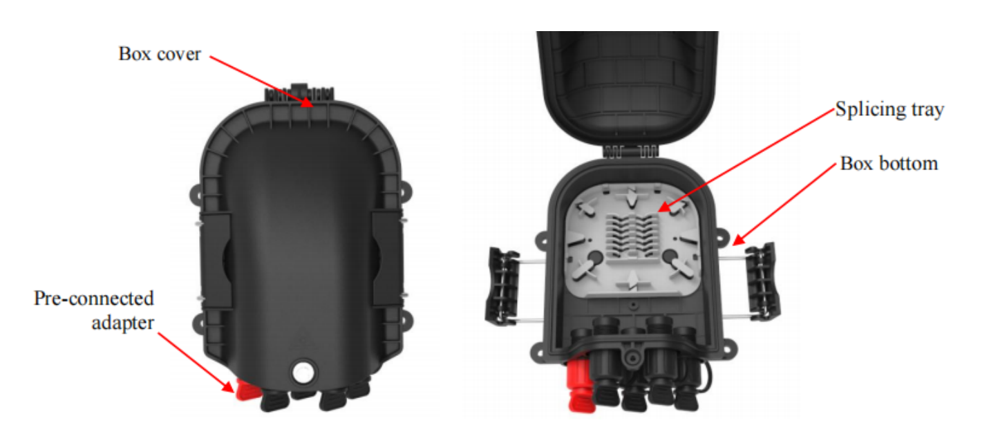 Taille du produit de la bo&icirc;te &agrave; bornes &agrave; fibre alt