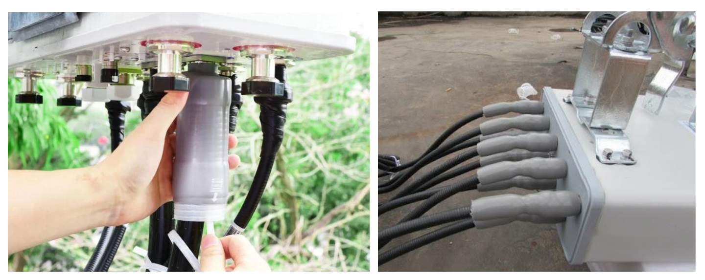 alt Tube en silicone r&eacute;tractable &agrave; froid avec application de produit de mastic