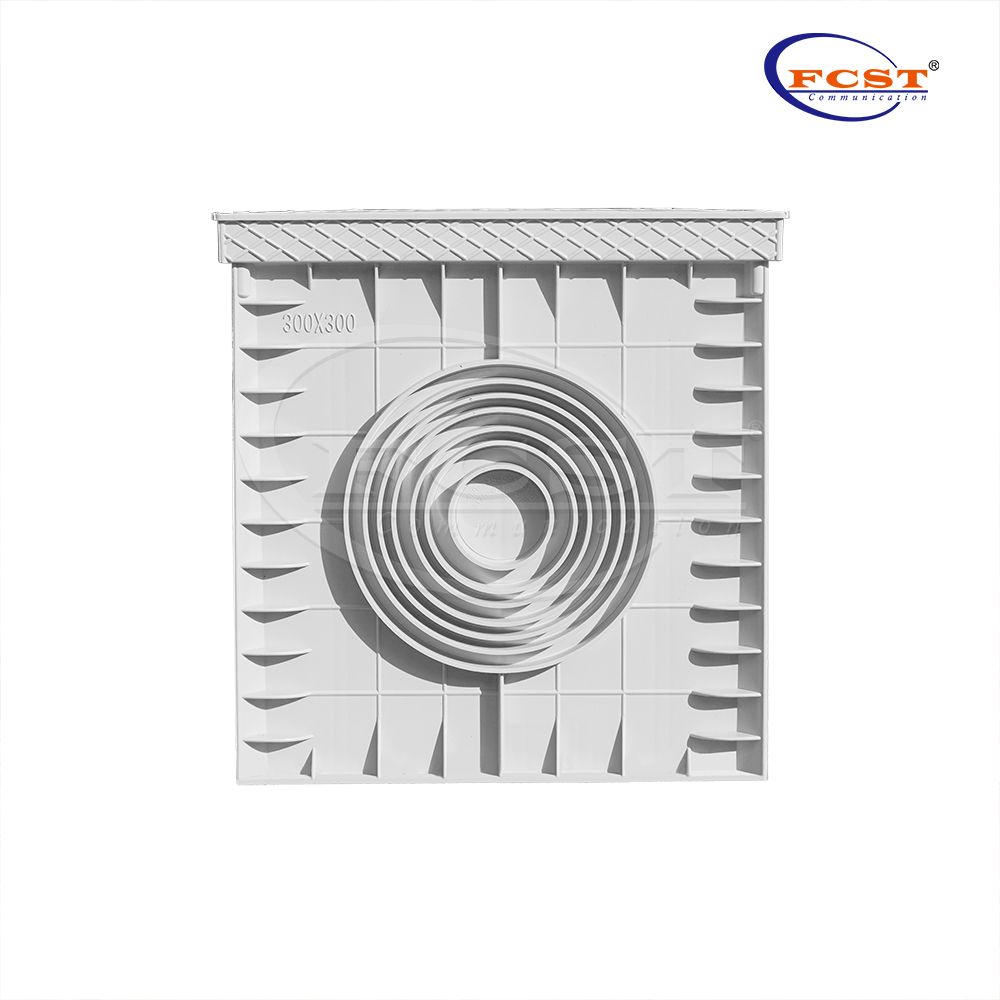 FCST-TH-SMC11-300 254*254*300mm Drain d'égout en plastique enterré souterrain à 3 voies pour conduits