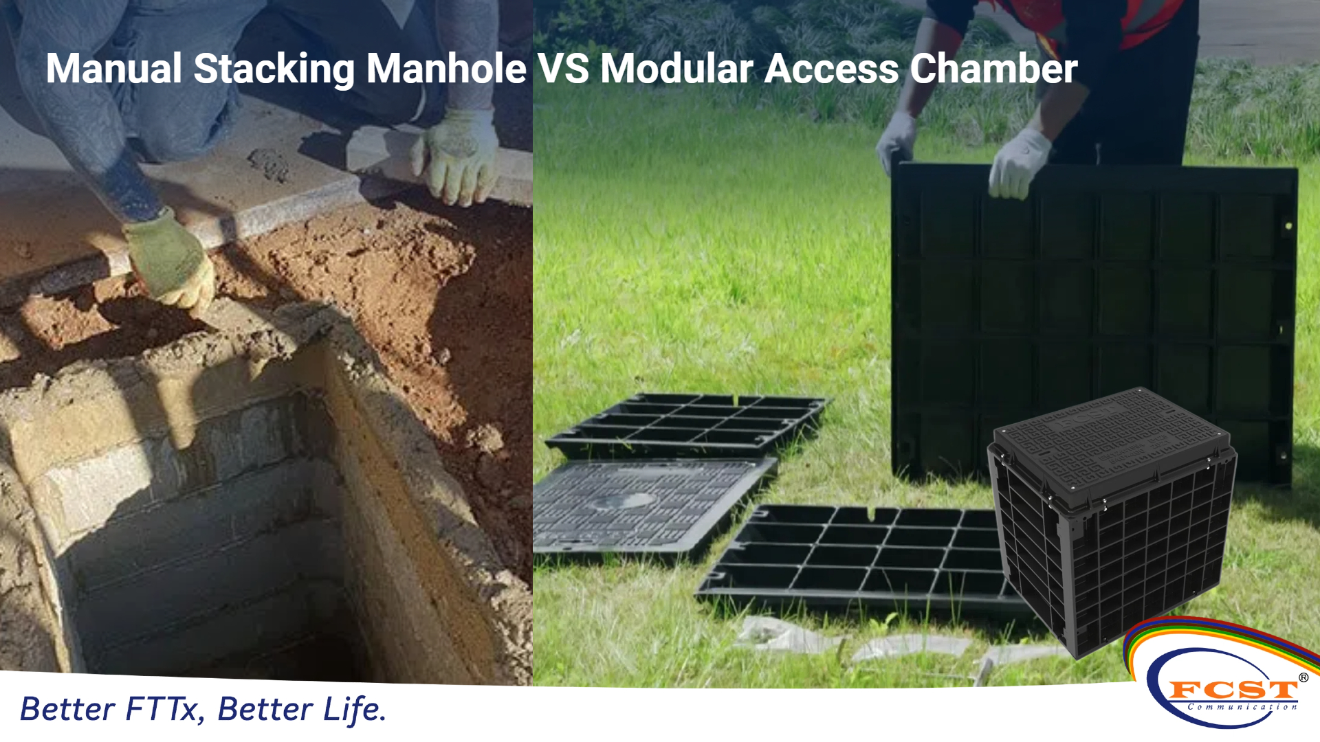 Regard à empilage manuel VS Chambres d'accès modulaires