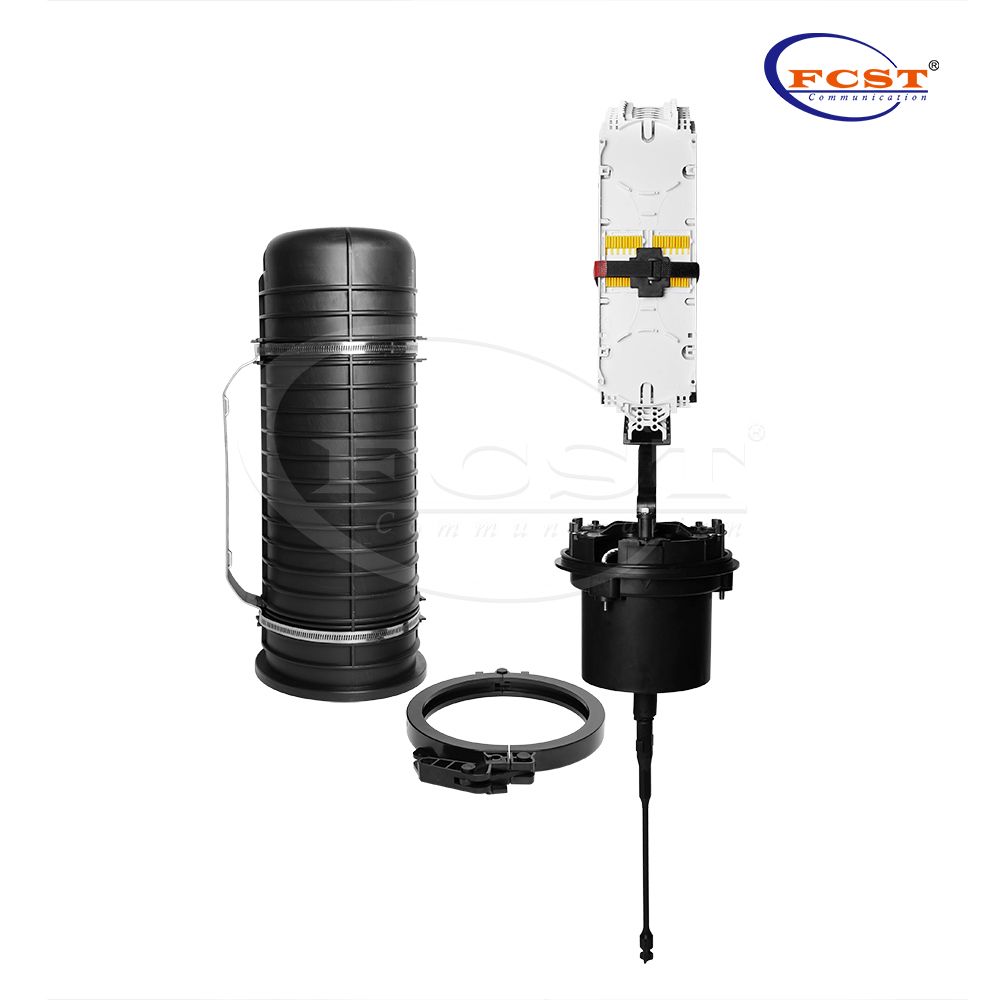 FCST012253 Support de poteau de fermeture d'épissure de fibre optique à port entrée-sortie 1-6