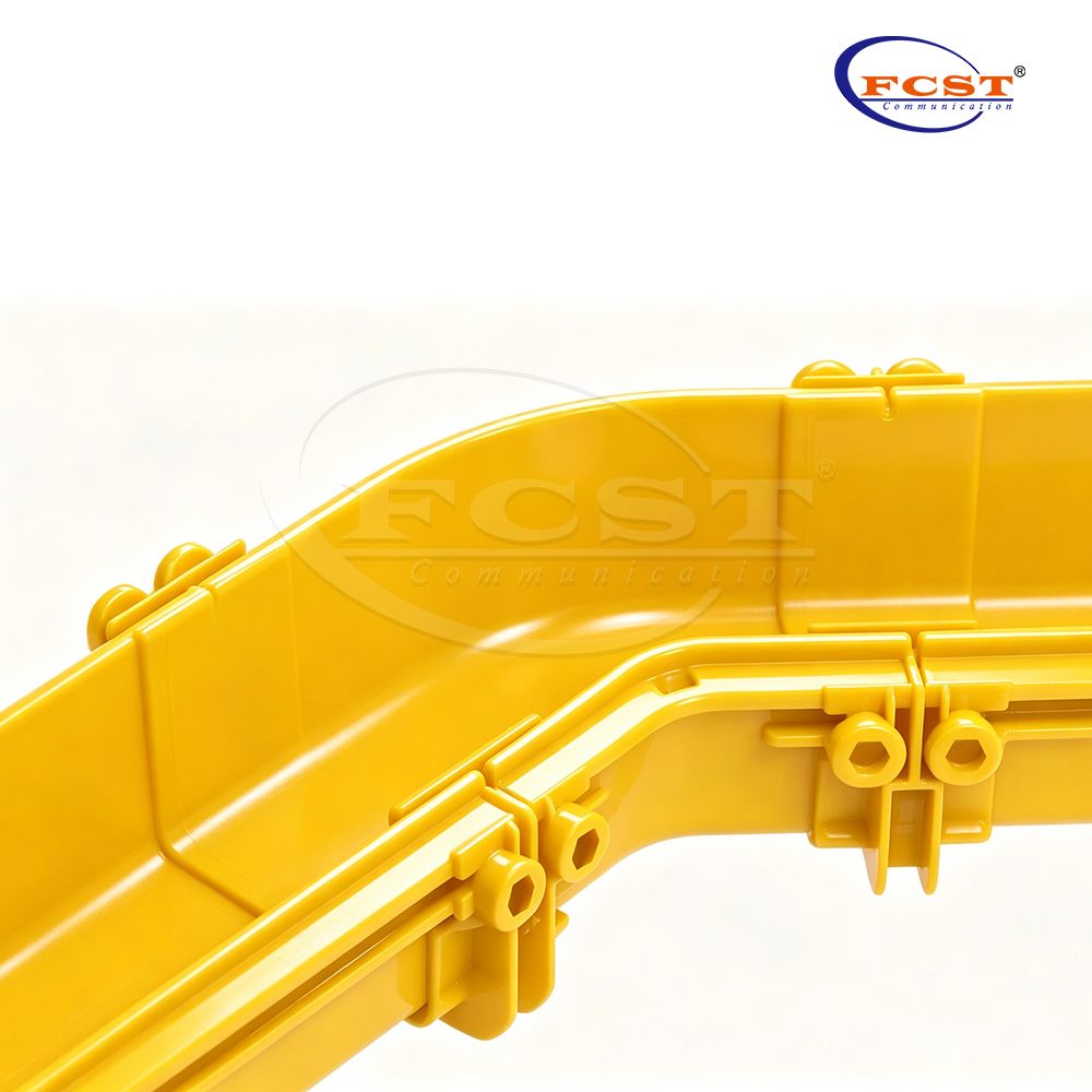 FCST-CR120-ELB45 Coude horizontal 45° 120 mm pour chemin de câbles en fibre